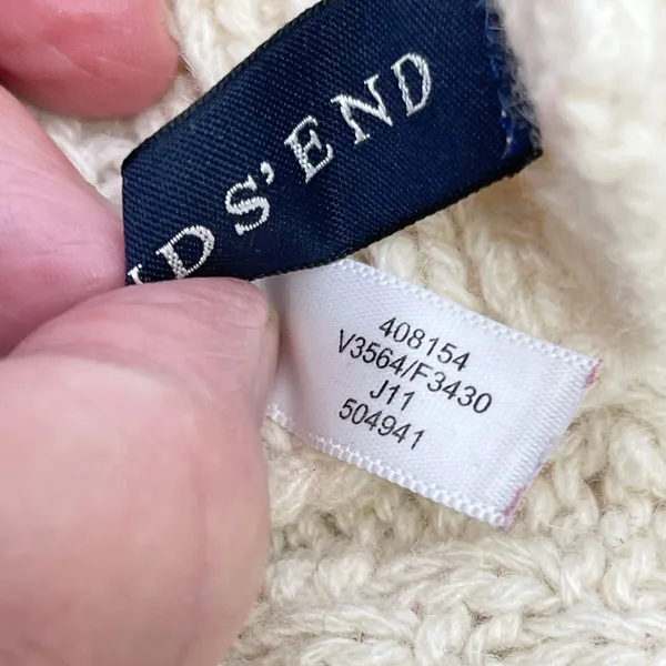 Lands End Cable Knit Detachable Hood Scarf Heritage Winter Resort Lodge Cottage - Image 8