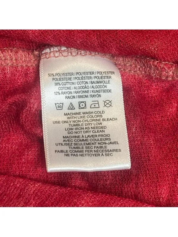 Vintage Free People We the Free Oversized Light Hoodie Red Sz S Burnout Pullover - Image 8