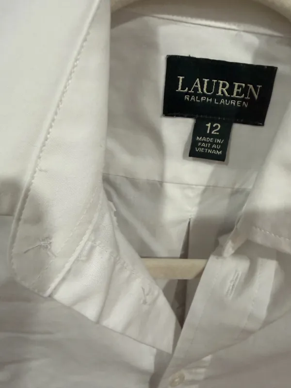 Lauren Ralph Lauren kid 12 white button up shirts long sleeve - Image 4