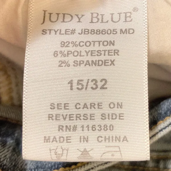 Judy Blue Los Angeles Distressed Boyfriend Fit Raw Hem Jeans Women's Size 15/32 - Image 11