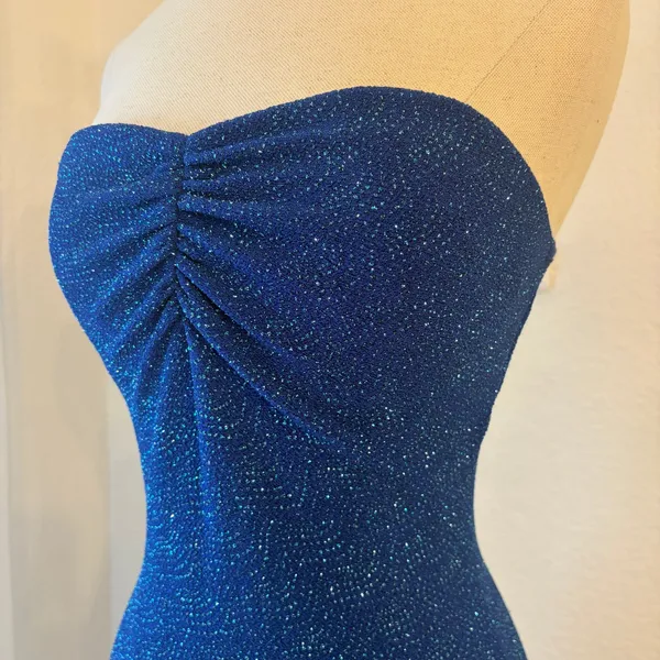 Jessica McClintock Gunne Sax Gown Junior 3 Vintage Y2K Glitter Halter Prom Dress - Image 3