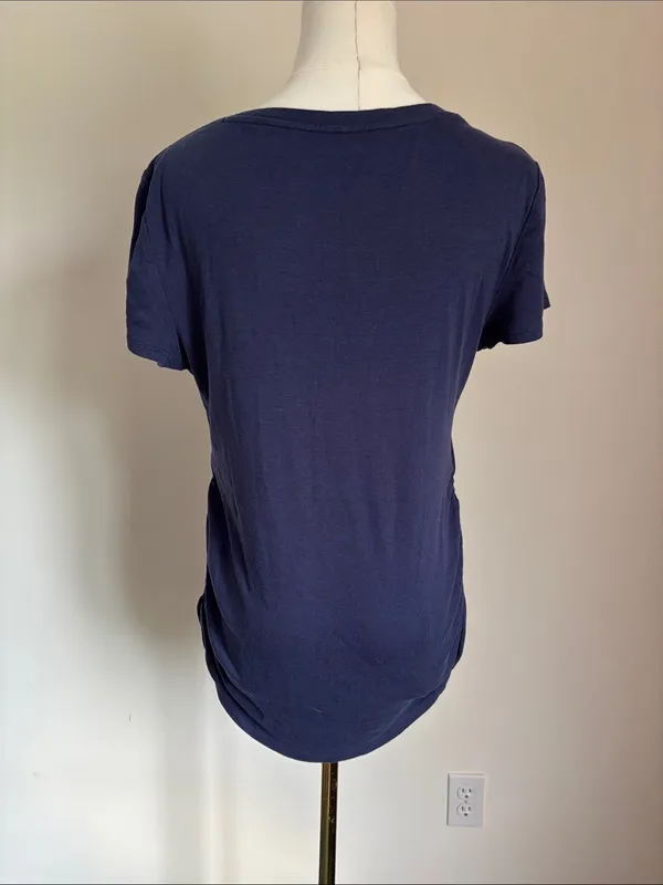 Motherhood Maternity Navy Scoop Neck Short-Sleeve Tee - Image 4