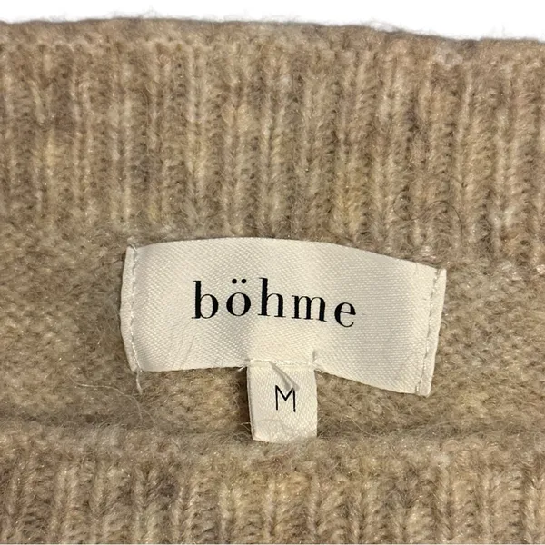 Bohme Beige Knit Tank Top Floral Embroidery Size Medium - Image 5