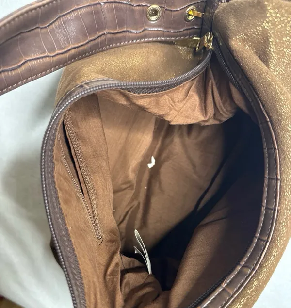 Brown glitter shoulder bag purse - Image 5