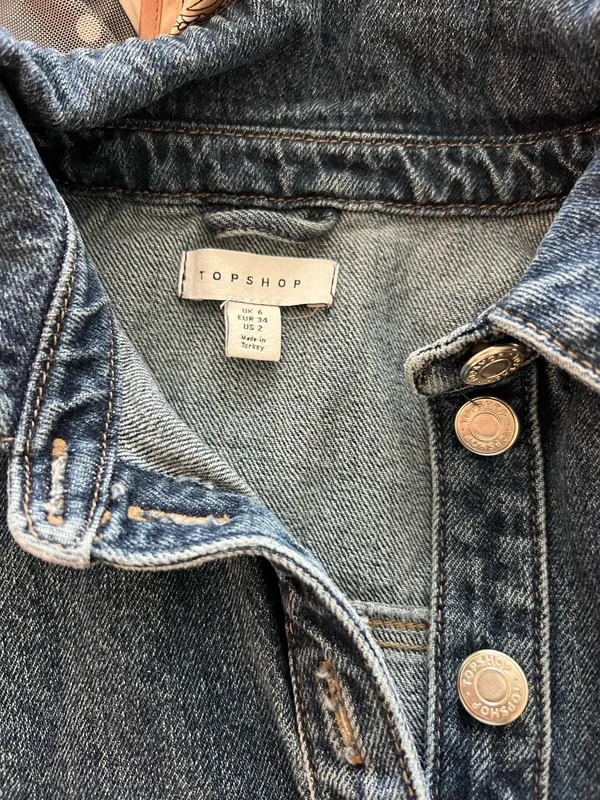 Topshop Mini Denim Shirtdress - Image 2