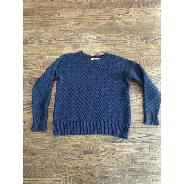 Anthropologie Frnch Paris Chunky Knit Pullover Crewneck Sweater Small 2863 - Image 2