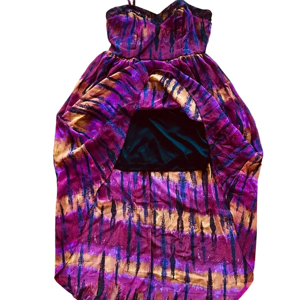 Mimi Chica Purple Abstract Ethereal Tie Dye High Low Dress | S - Image 6