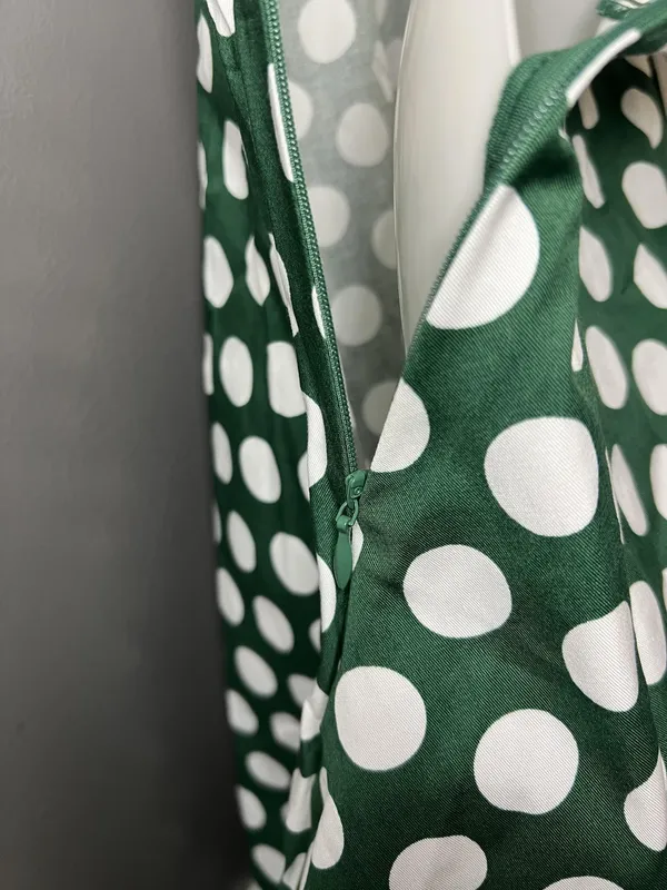 Dressystar Dress Womens Small Green Polka Dot Halter Fit & Flare Retro 50s - Image 9