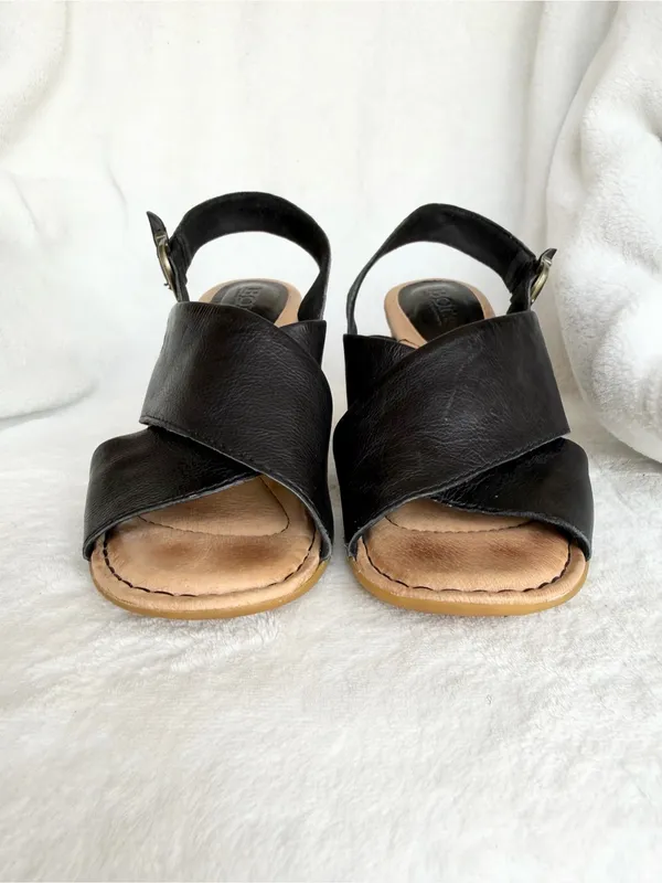 Born Women's Tessa Leather Heel Sandal in Black Size 6 EUC - Image 3