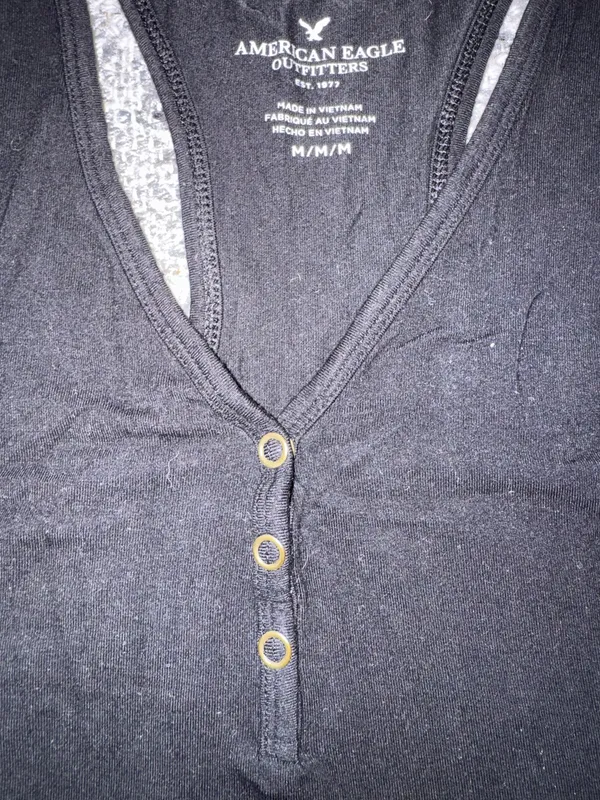 American Eagle Black Button Bodysuit - Image 2