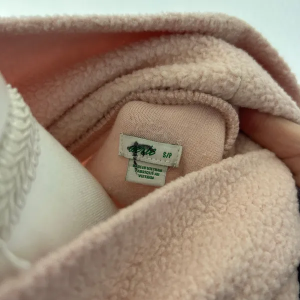Aerie Mockneck Baby Pink Sherpa Sweater Sweatshirt Top Tie Waist Size Small - Image 4
