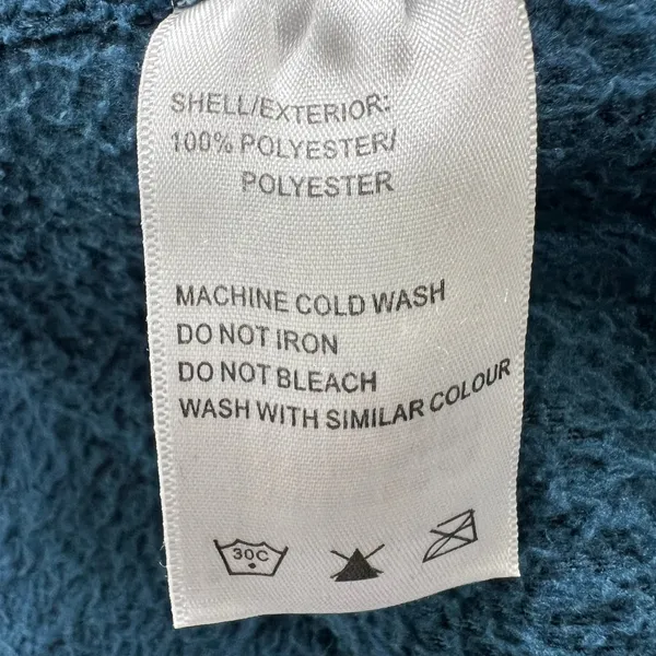 KAVU Fleece Pullover Quarter Zip Sherpa Jacket Outdoor Cozy Blue Large Travel‎ - Image 4