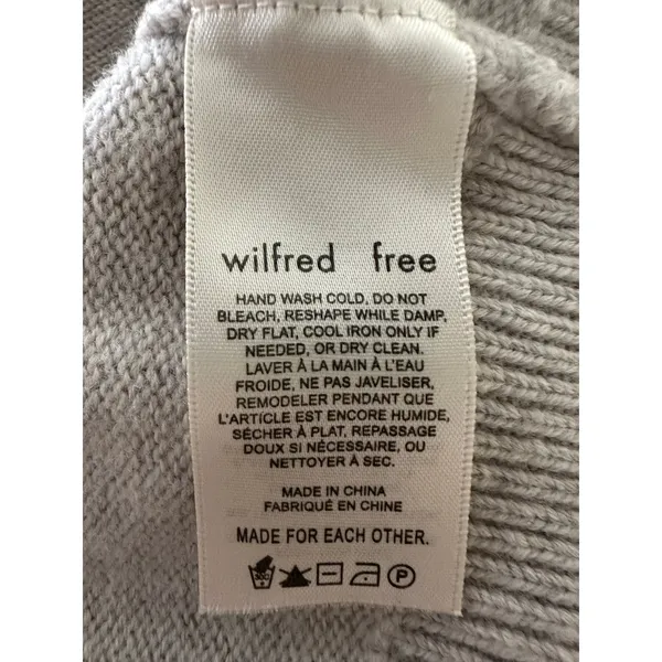 Aritzia Wilfred Free cropped sweater merino wool grey size small - Image 8