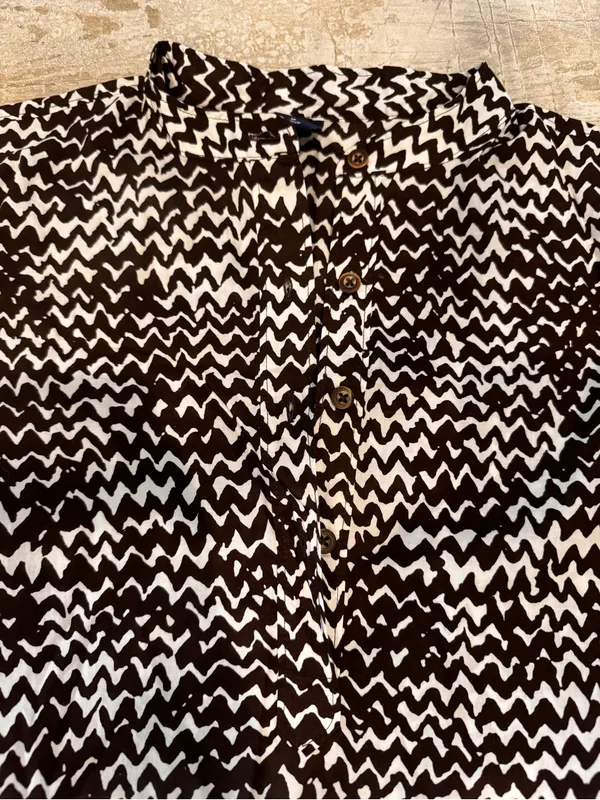 Gap Brown and White Patterned Button-Up Tunic/Blouse - Image 4