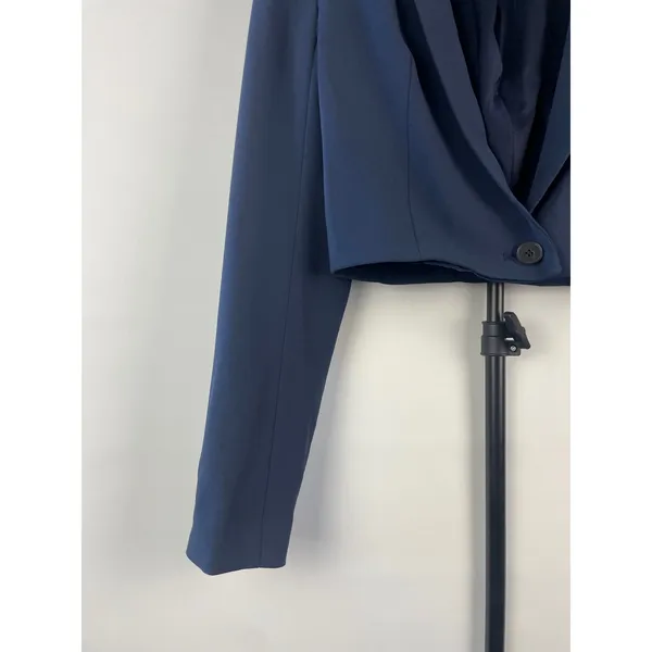 Babaton Navy Blue Cropped Classy Preppy Blazer Single Button Jacket Size 0 - Image 2