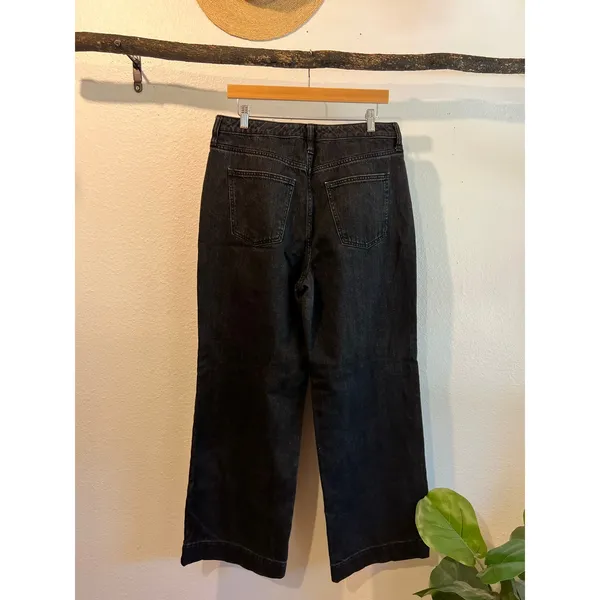 Universal Thread High Rise Wide Leg Black Cotton Denim Jeans Size 12 Regular - Image 4