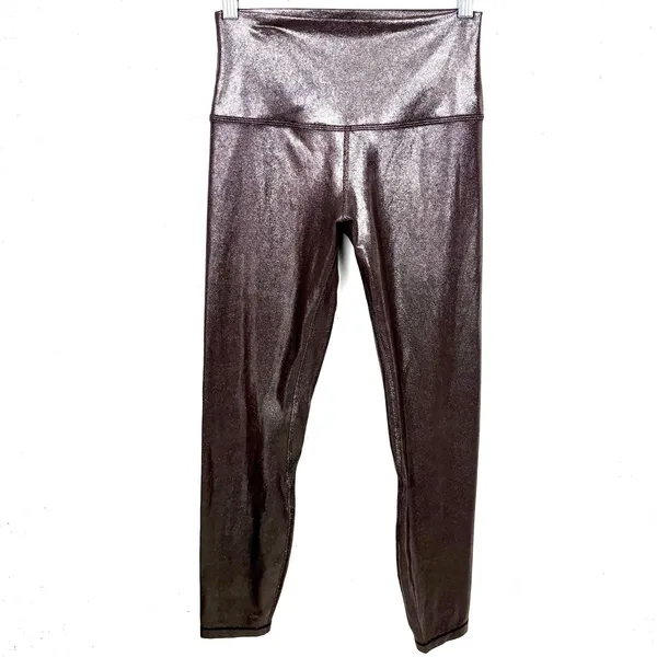 Lululemon Align High Rise Pants 25" Shine Nulu Radiate Foil French Press Size 6 - Image 3