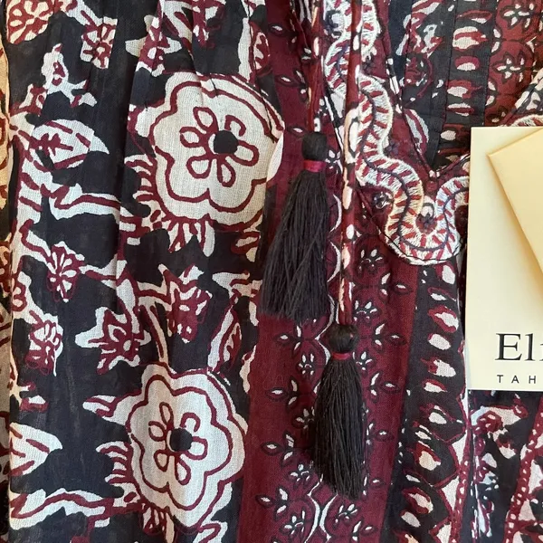 Elie Tahari Floral Print Cotton Puff Sleeve Blouse, XL - NWT - Image 5