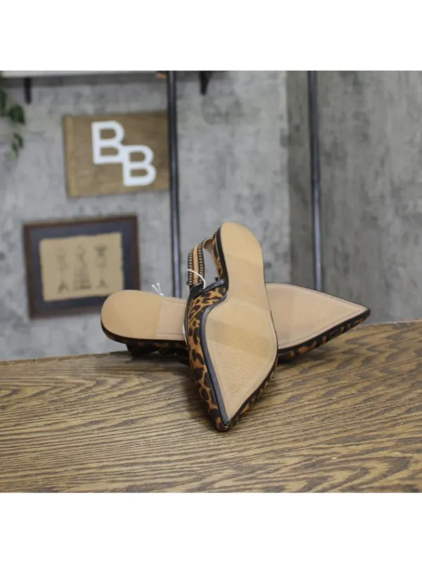 NEW A New Day London Slingback Flats Pointed Toe Bow 94303554 Leopard Brown 6.5M - Image 6