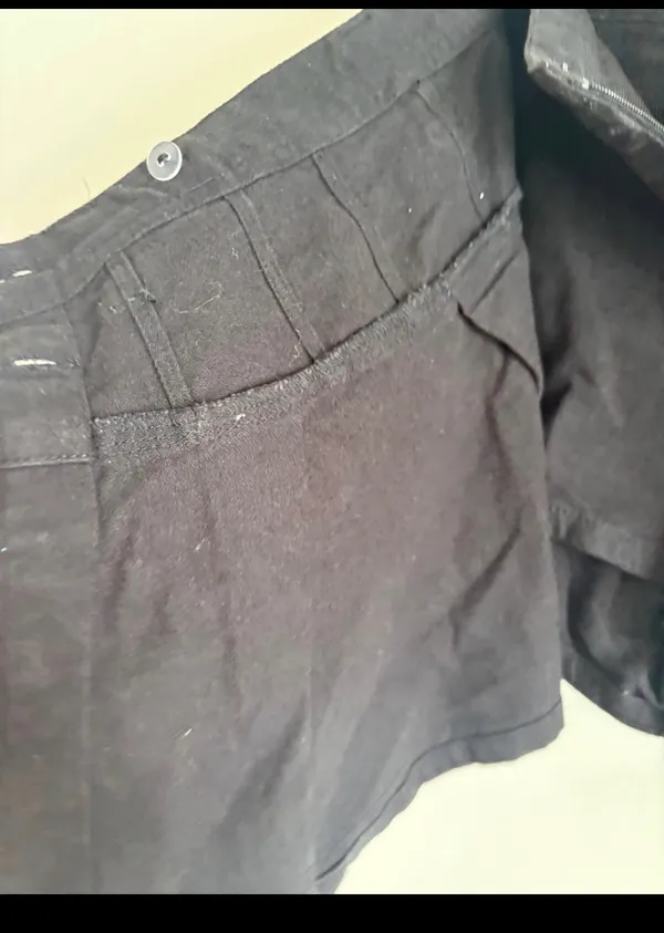 Free People Pleated Wrap Mini Skort Size 2 Black FLAW *Read** - Image 8