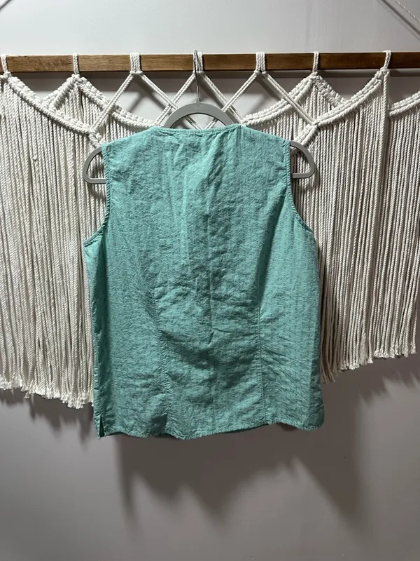 Woolrich Seafoam Green Sleeveless Button Tank Top - Image 2