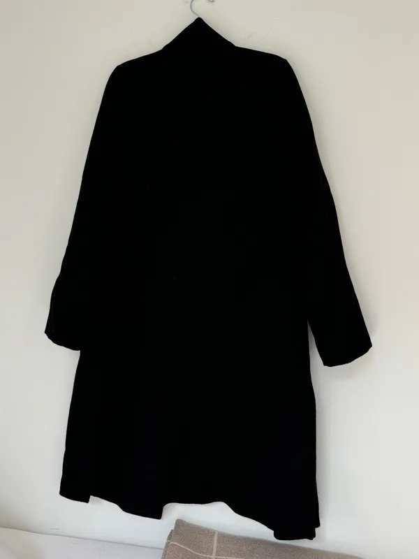 Zara Black Wool Collared Coat - Image 3