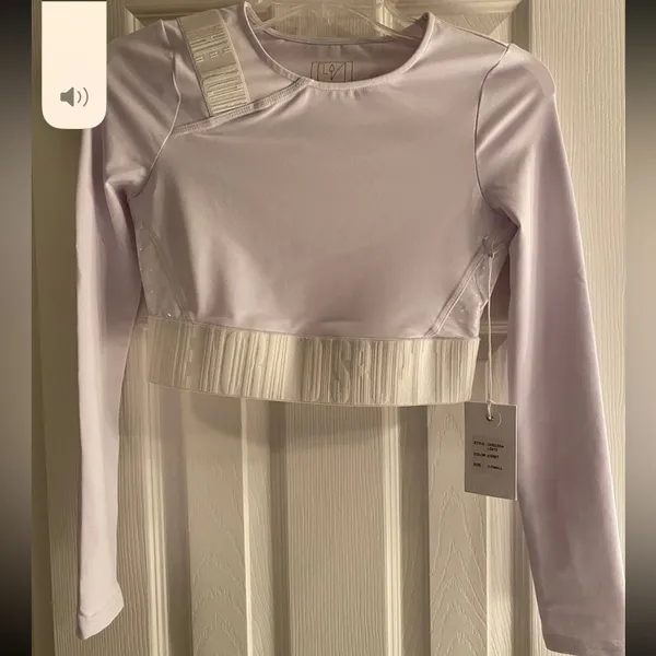 Lime and Vine Chelsea Athletic Workout Long Sleeve Crop Top Women’s White Sz XS - Image 2