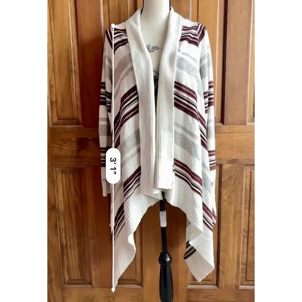 Torrid Cardigan Sweater Duster Women's size 2 2X Striped Open Draped Waterfall - Image 8