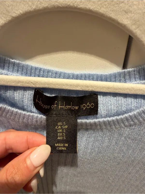 House of Harlow 1960 Light Blue Crew Neck Sweater - Image 2