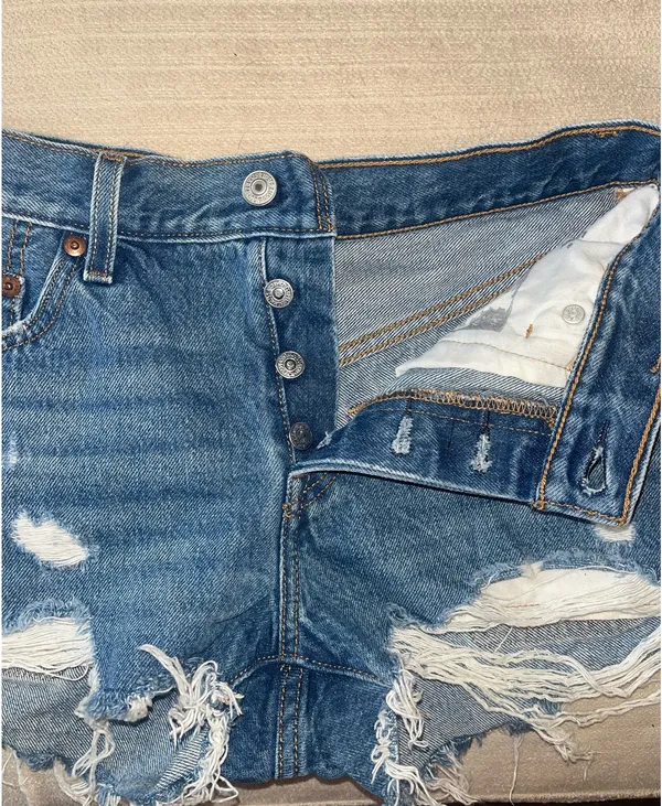 Levi’s 501 Denim Shorts Cut-Off Button Fly - Image 3