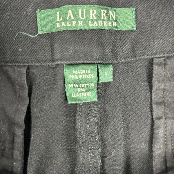 Lauren Ralph Lauren Pants Womens 4 Black‎ Chino Twill Flat Front Stretch Pockets - Image 5