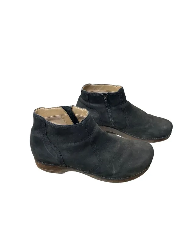 Dansko womens black leather mid ankle casual slip on boots sz 11.5-12 SKU 10-825 - Image 3
