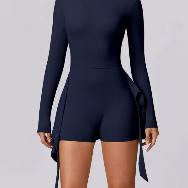 NWT Navy Long Sleeve Romper Blue - Image 5