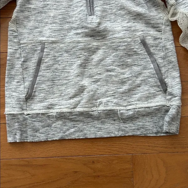 Free People Movement Markie Quarter Zip Hoodie Size M Heathered Gray - Image 6