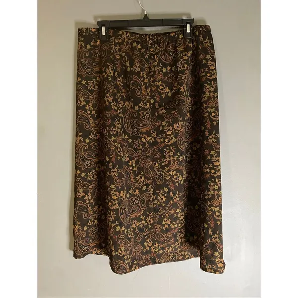Laura Scott Vintage Paisley Print Thanksgiving A Line Straight Skirt Large - Image 4