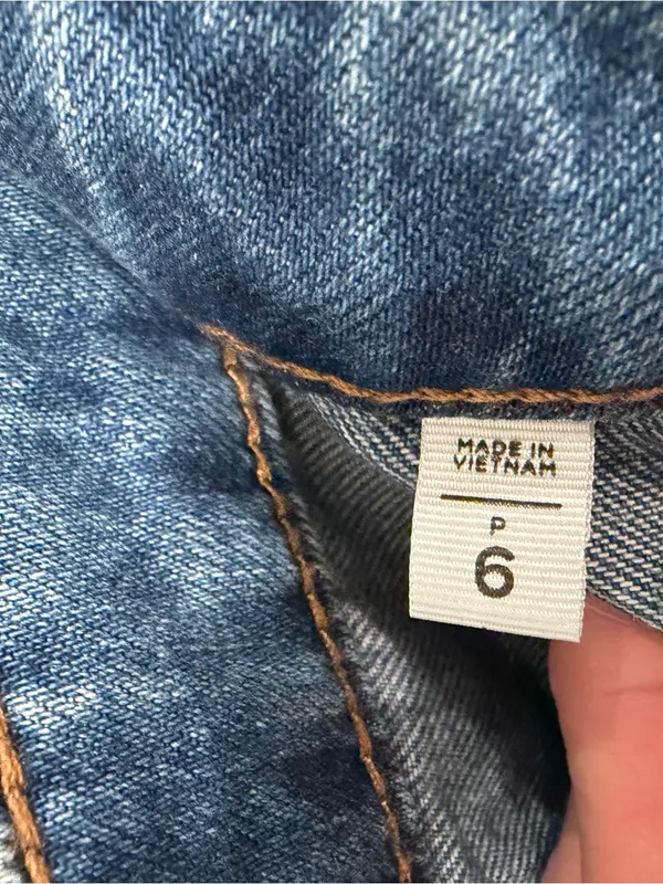 LOFT Blue Button-Front A-Line Denim Skirt - Image 3