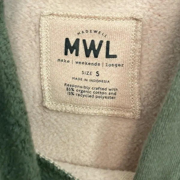 Madewell MWL colorblock green sweatshirt size Small - Image 4