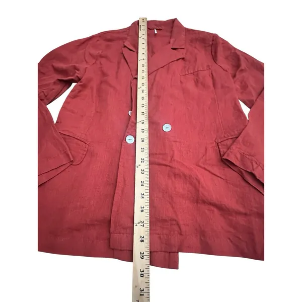 Free People Winnie‎ Linen Blazer Large Suit Jacket Terracotta Double READ #X13-6 - Image 6