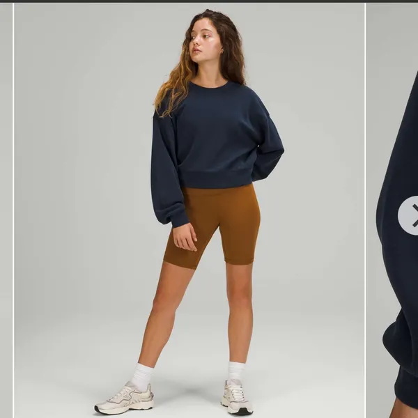 Lululemon True Navy Cropped Crewneck sz S - Image 2