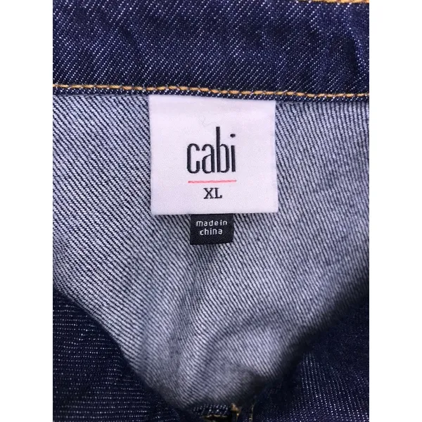 Cabi‎ Denim Jacket Womens XL Blue Belted Button Front Chore Coat Classic - Image 2