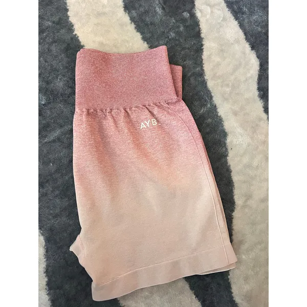 AYBL Ombre Pink High-Rise Bike Shorts Activewear - Image 3