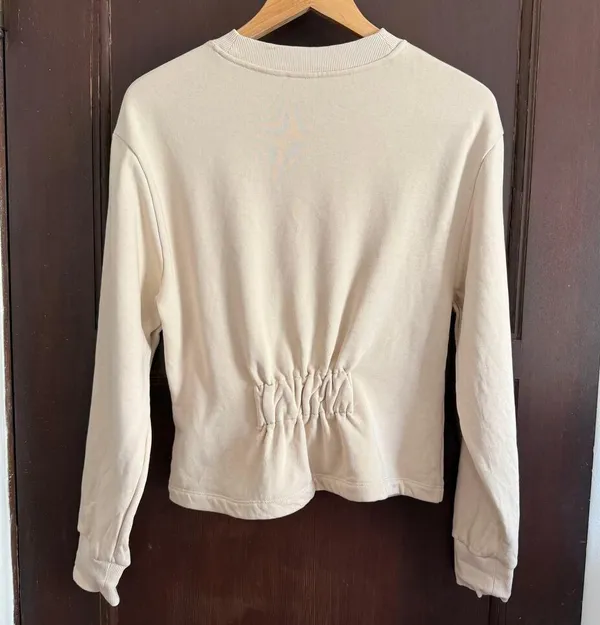 & OTHER STORIES | Cream Fitted Darted Crewneck Sweatshirt | Extra Small - Image 7