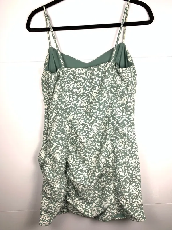 Abercrombie Fitch Womens S Sage Green Ruched Mini Dress Bodycon Party Y2K - Image 12