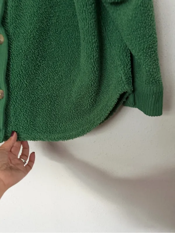 American Eagle AE Green Sherpa Corduroy Shacket Jacket Oversized Size Medium - Image 6