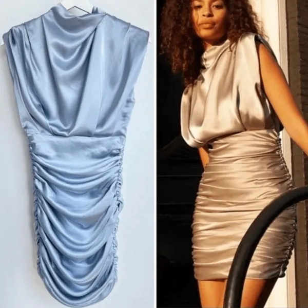 Aritzia Babaton Ten Hasek mini dress light blue size 0 - Image 2