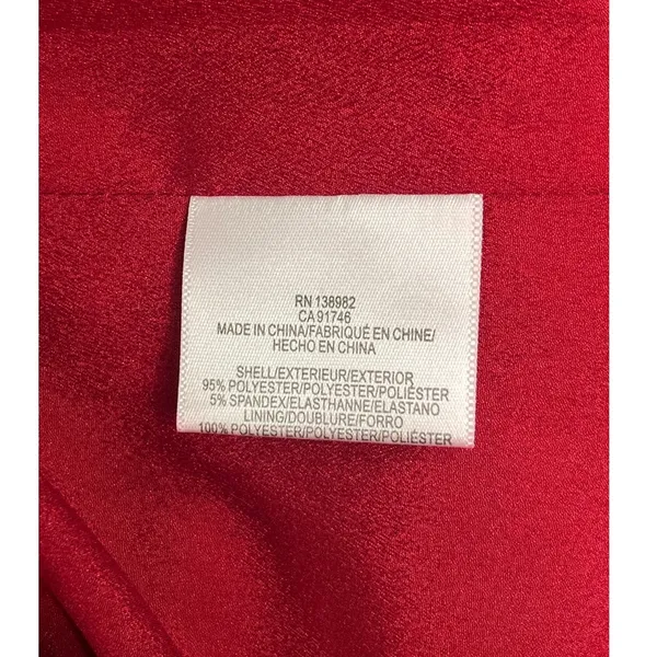 Dress The Population Midi Dress Womens Small Red Sleeveless V Neck Cocktail Sexy - Image 7
