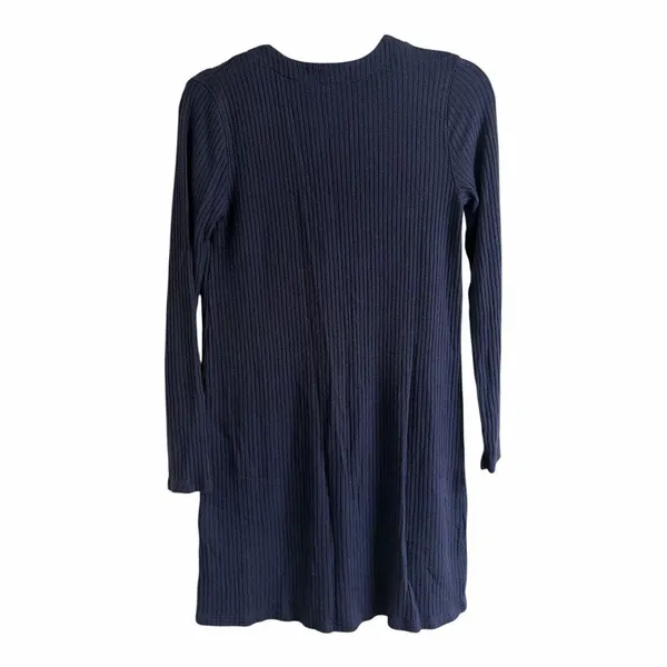 ✨Reformation Agatha Ribbed Knit Button Down V Neck Navy Sz Small Dress✨ - Image 6