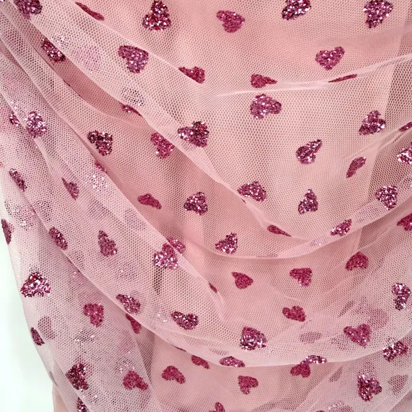 Superdown Fifi Mesh Mini Dress Womens S Pink Heart Coquette Barbiecore Romantic - Image 8