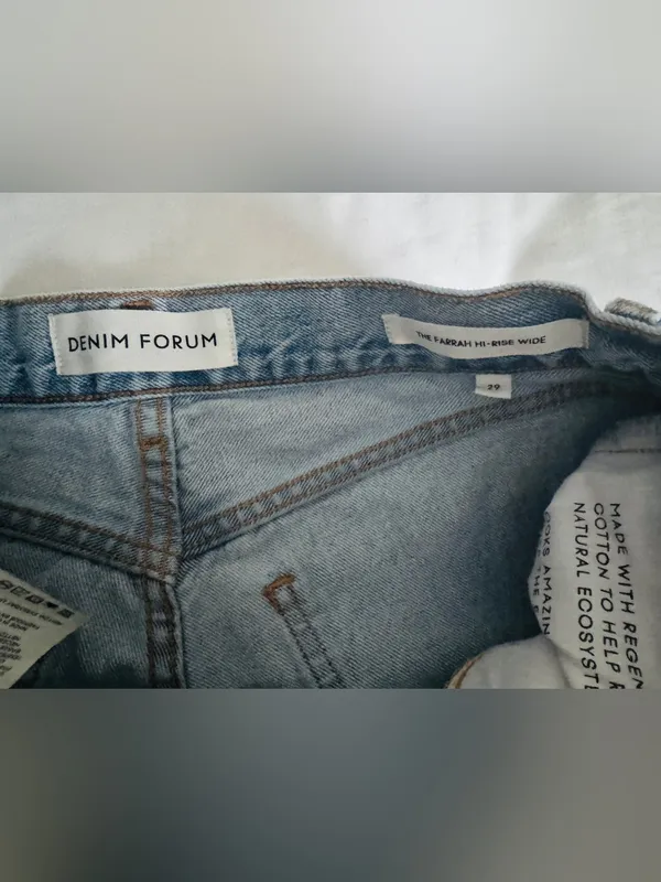 Aritzia Denim Forum The Farrah Hi-Rise Wide Leg Jeans Light Wash Size 29 - Image 5