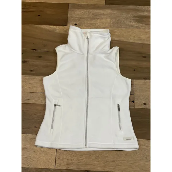 Calvin Klein Performance Vest Size M White Fleece Zip Front New Without Tag - Image 2